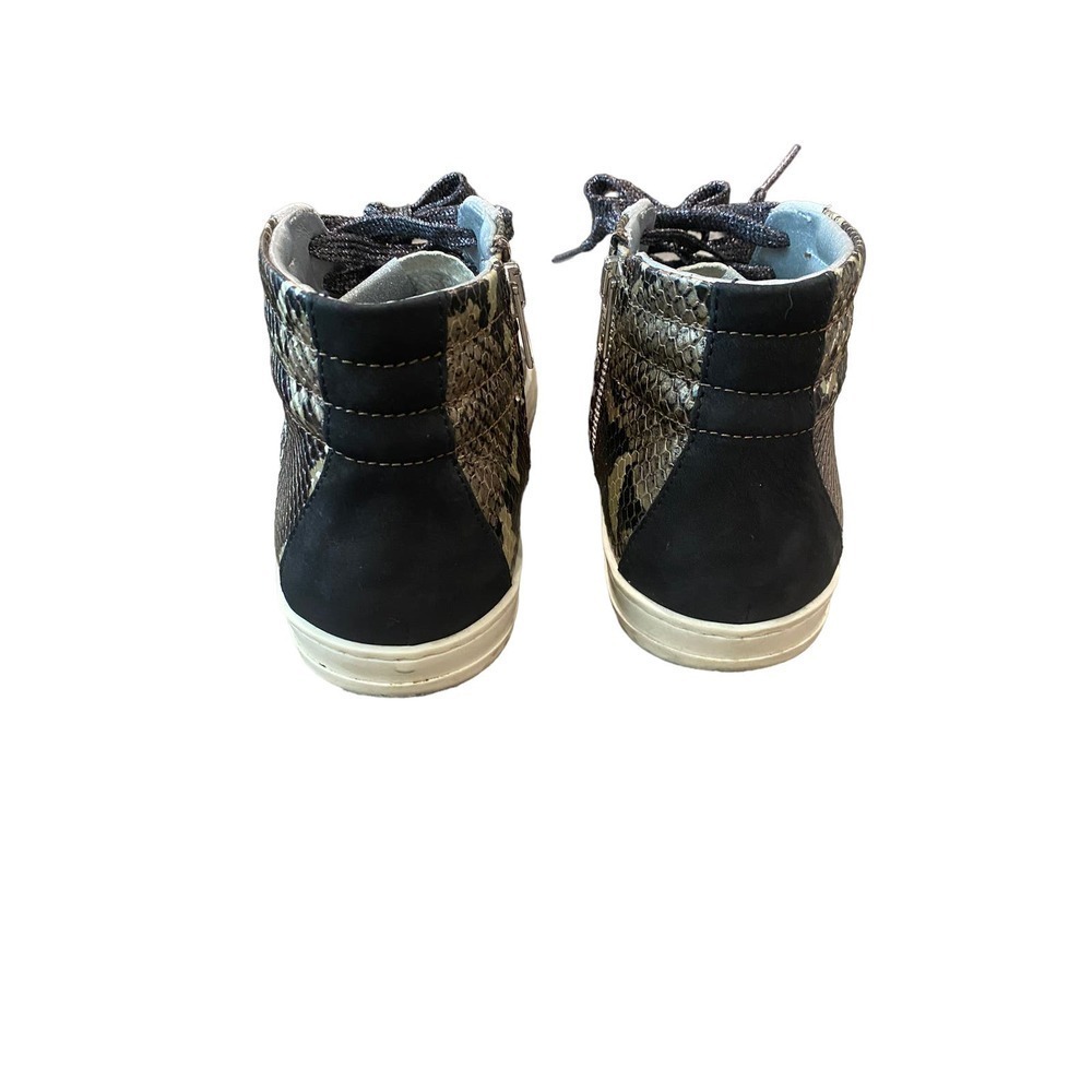 P448 Python Brown Snakeskin Print High Top Sneake… - image 6